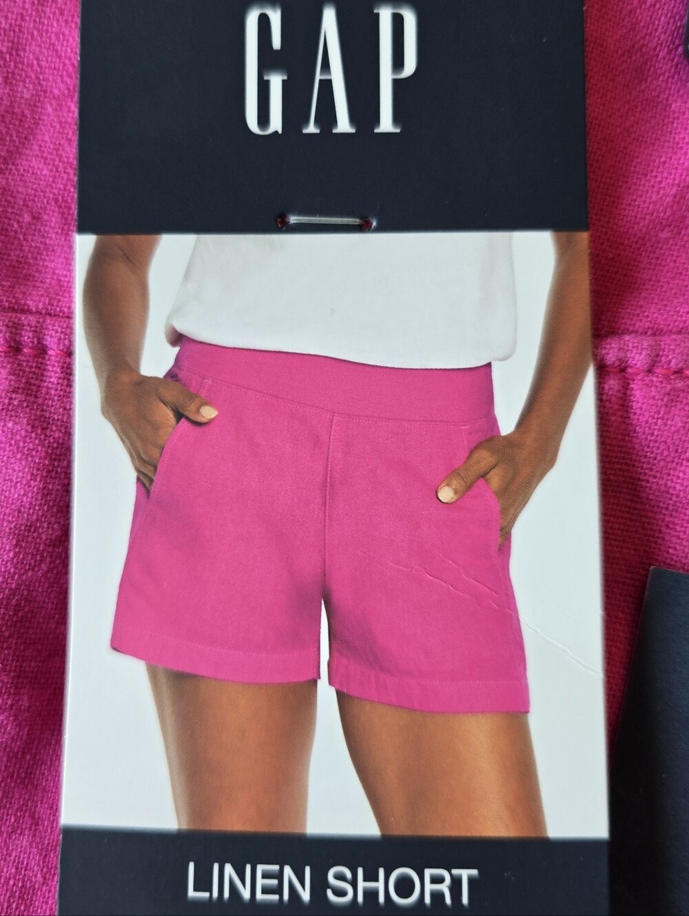 NWT GAP Pull-on Linen Shorts in Very Berry Size S Casual Vacation Summer